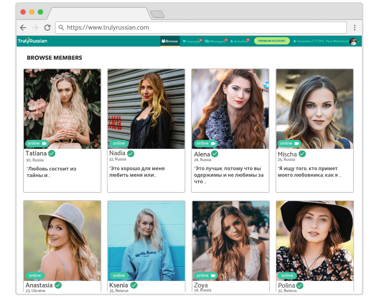 Russian dating site profiles