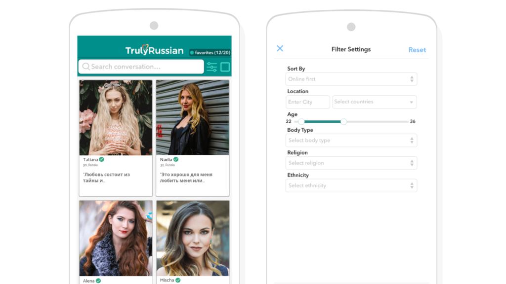 a preview of trulyrussian in a computer and smartphone