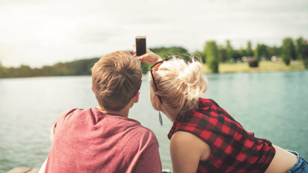 couple taking pictures together